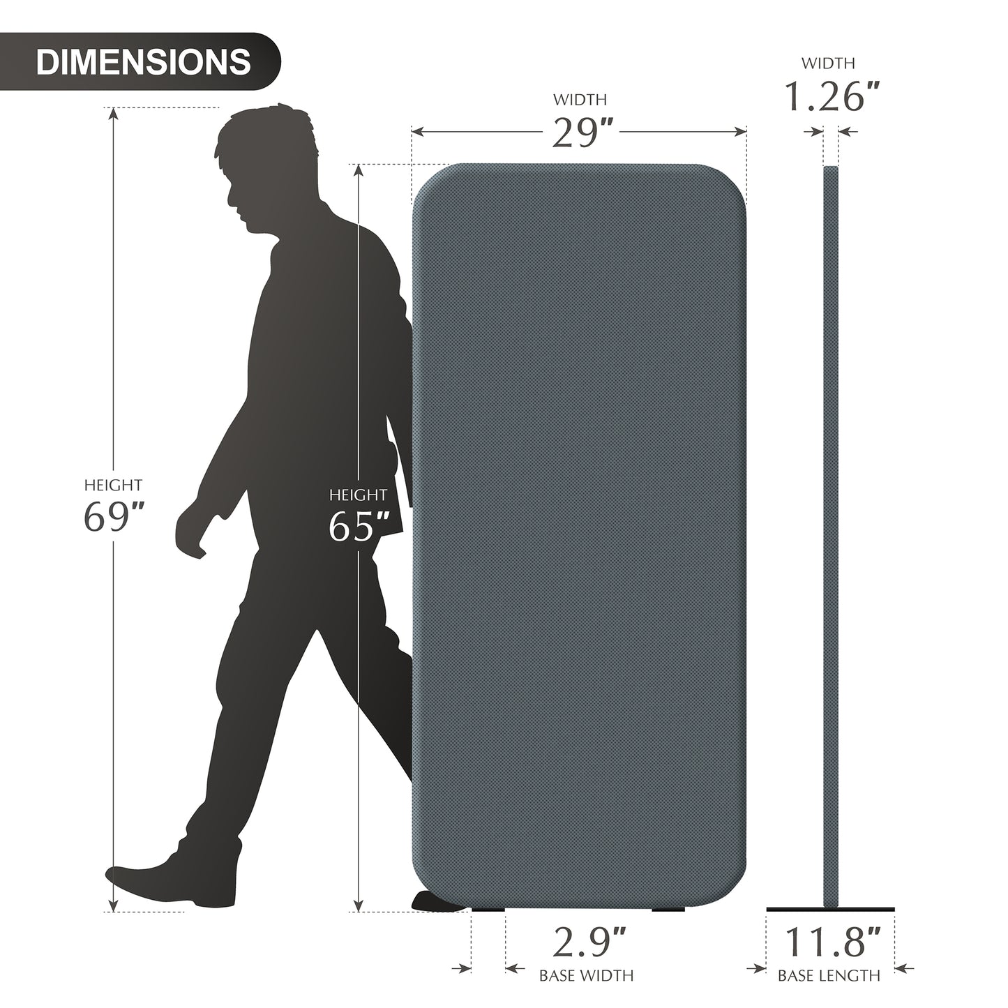 Standing Room Divider, 29"x65", Twilight