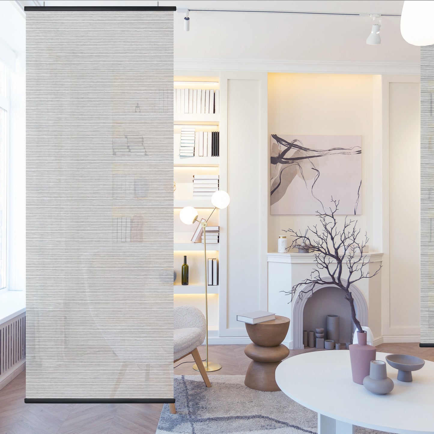 Hanging Room Divider, Natural Woven, 36" x 96" Pack of 2, Shale