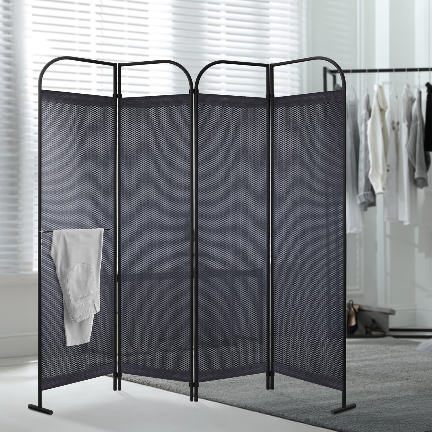 4 Panel Folding Room Divider 68"x71", Knight
