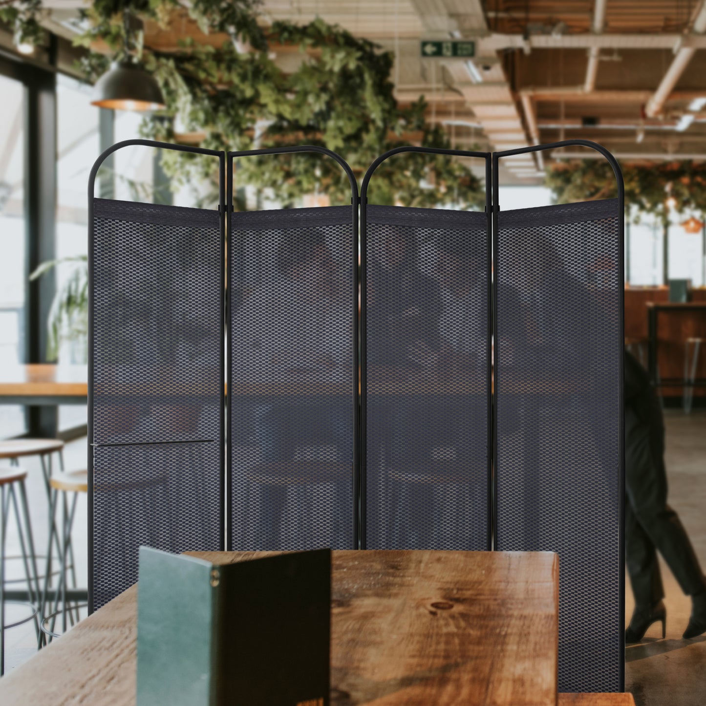 4 Panel Folding Room Divider 68"x71", Knight