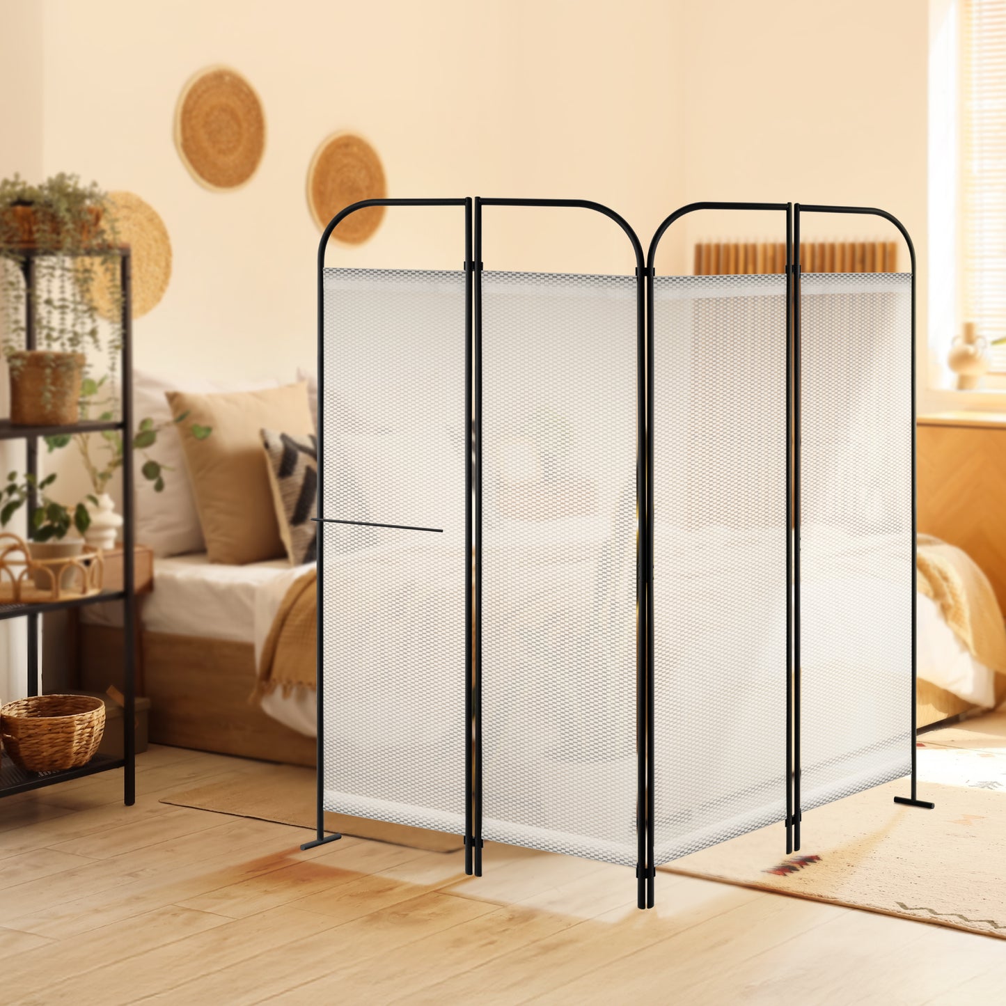 4 Panel Folding Room Divider 68"x71", Queen