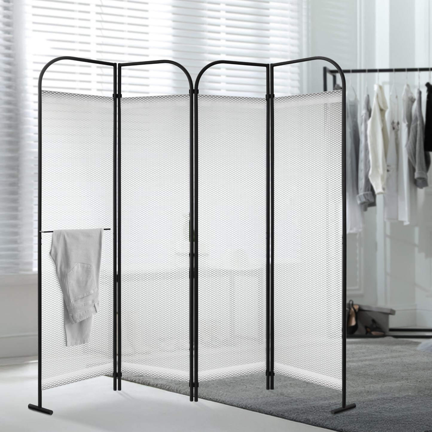 4 Panel Folding Room Divider 68"x71", Queen