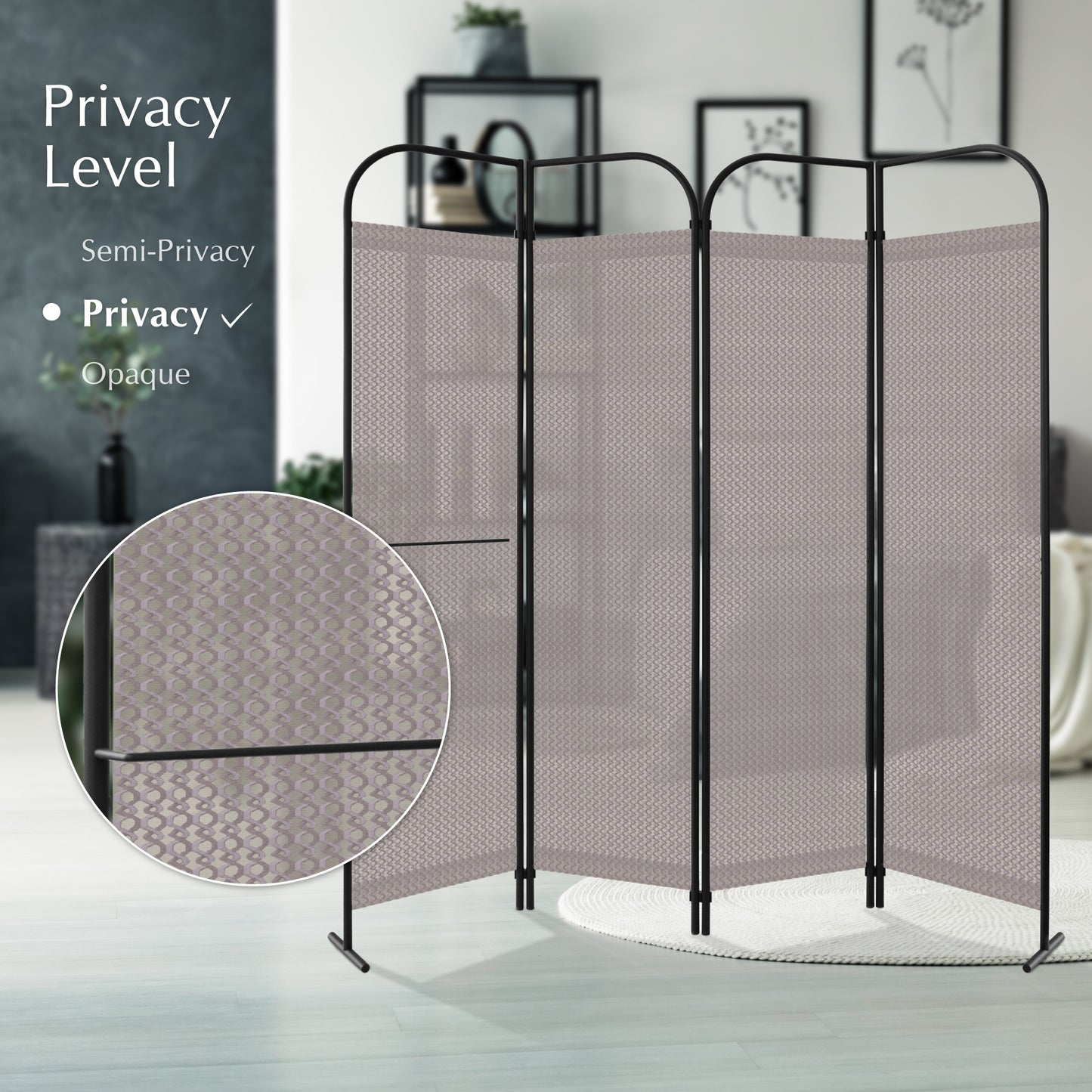 4 Panel Folding Room Divider 68"x71", Waltz