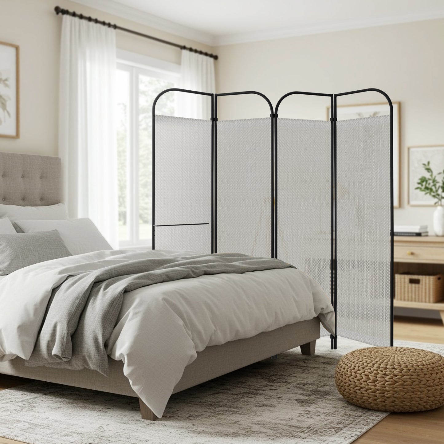 4 Panel Folding Room Divider 68"x71", Swing