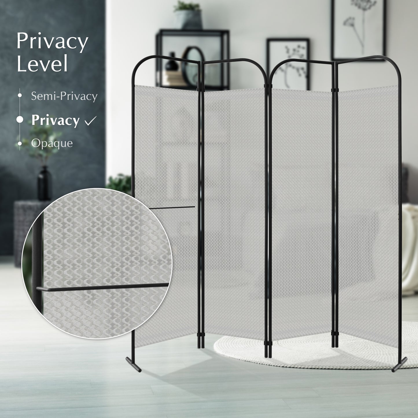 4 Panel Folding Room Divider 68"x71", Swing