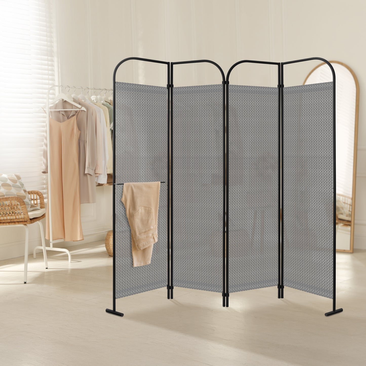 4 Panel Folding Room Divider 68"x71", Jazz