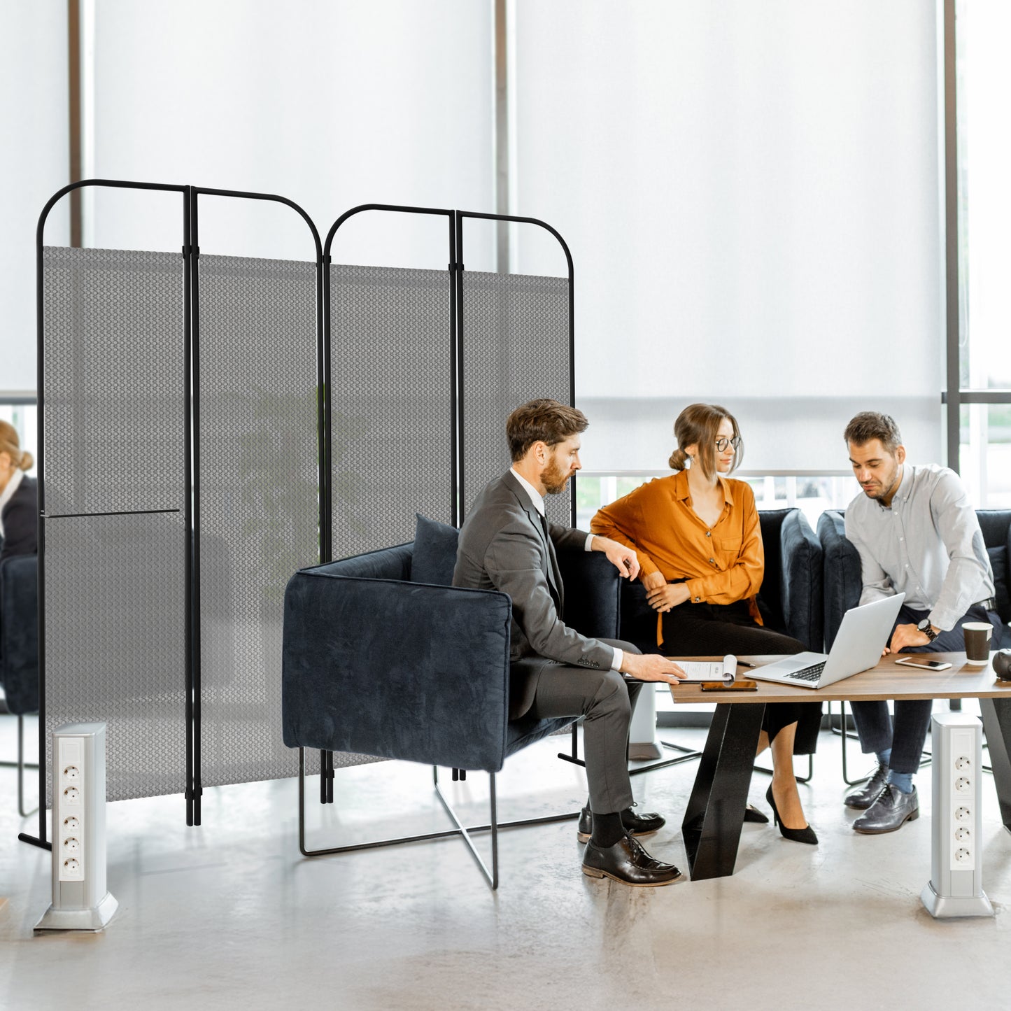 4 Panel Folding Room Divider 68"x71", Jazz