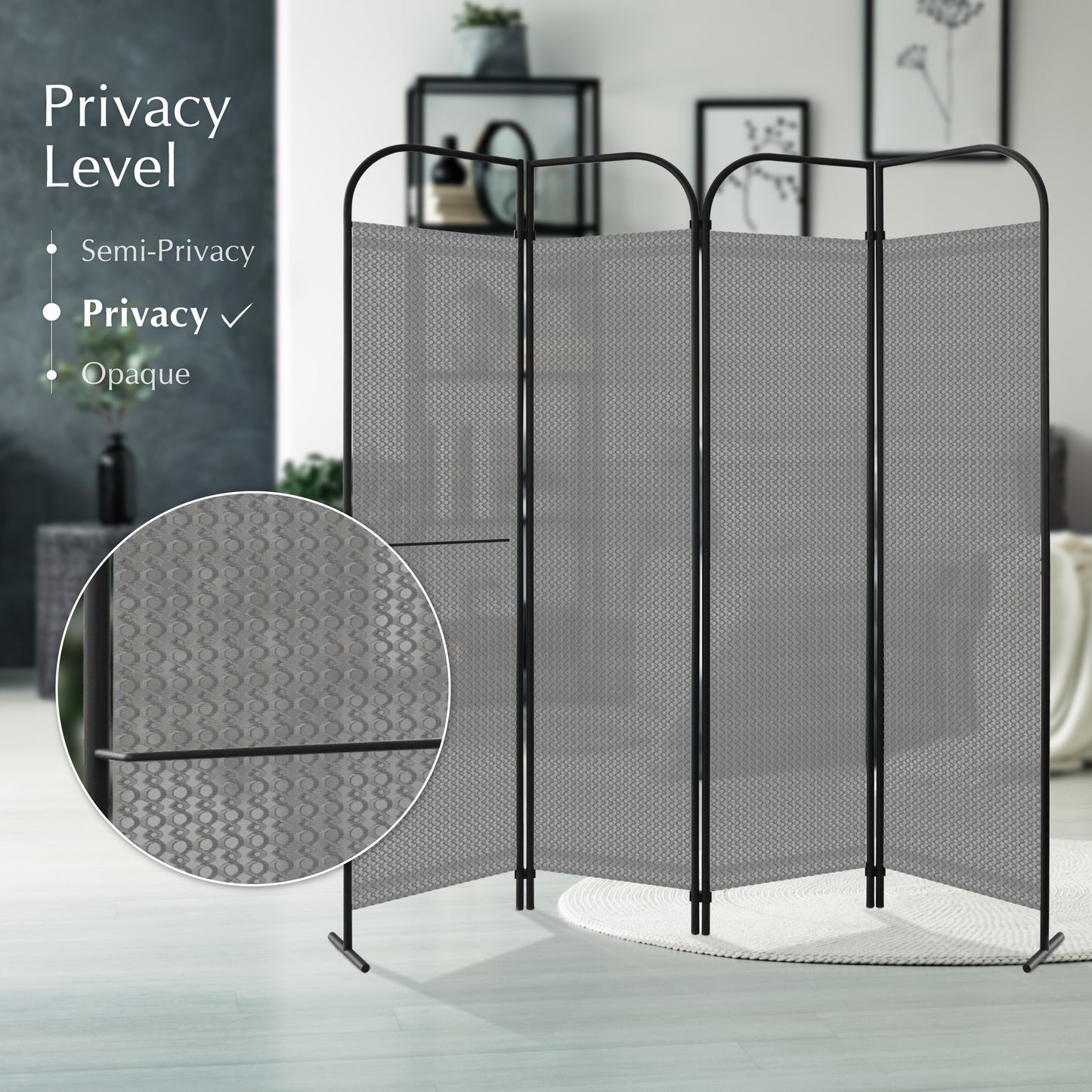 4 Panel Folding Room Divider 68"x71", Jazz