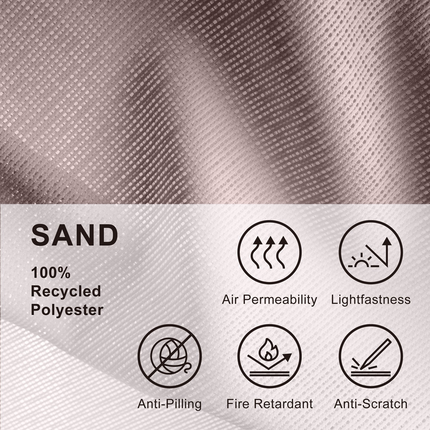 Hanging Room Divider, Modern Knit, 36" x 96" Pack of 2, Sand