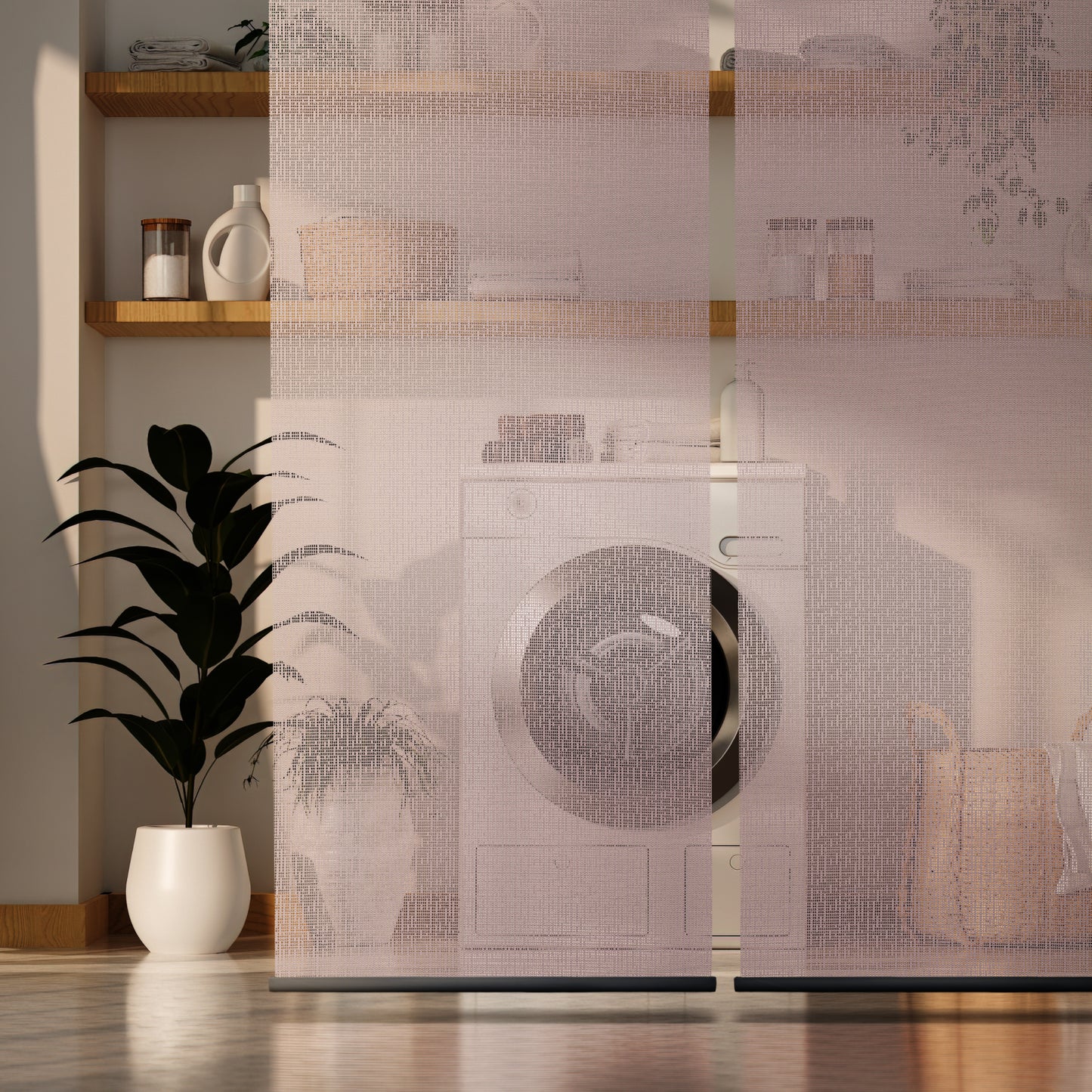 Hanging Room Divider, Modern Knit, 36" x 96" Pack of 2, Sand