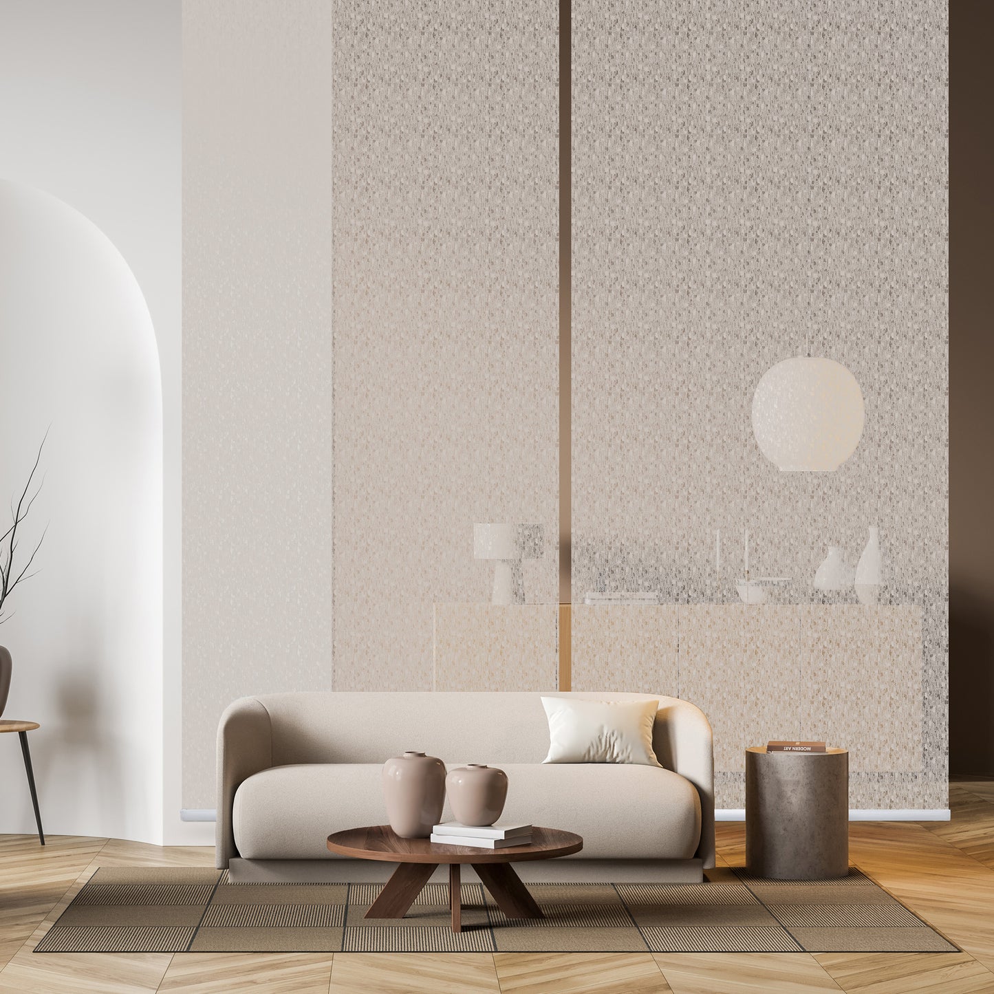Hanging Room Divider, Designer Knit, 36" x 96" Pack of 2, Rococo