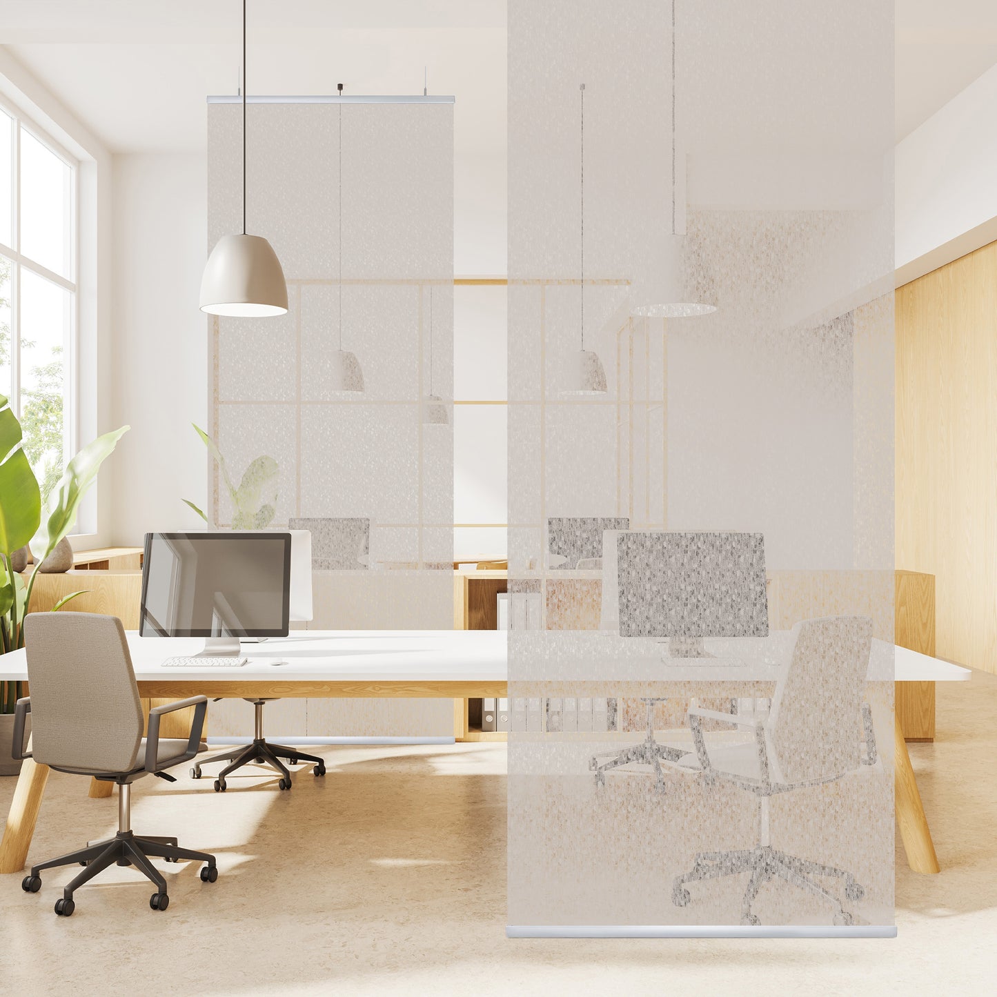 Hanging Room Divider, Designer Knit, 36" x 96" Pack of 2, Rococo