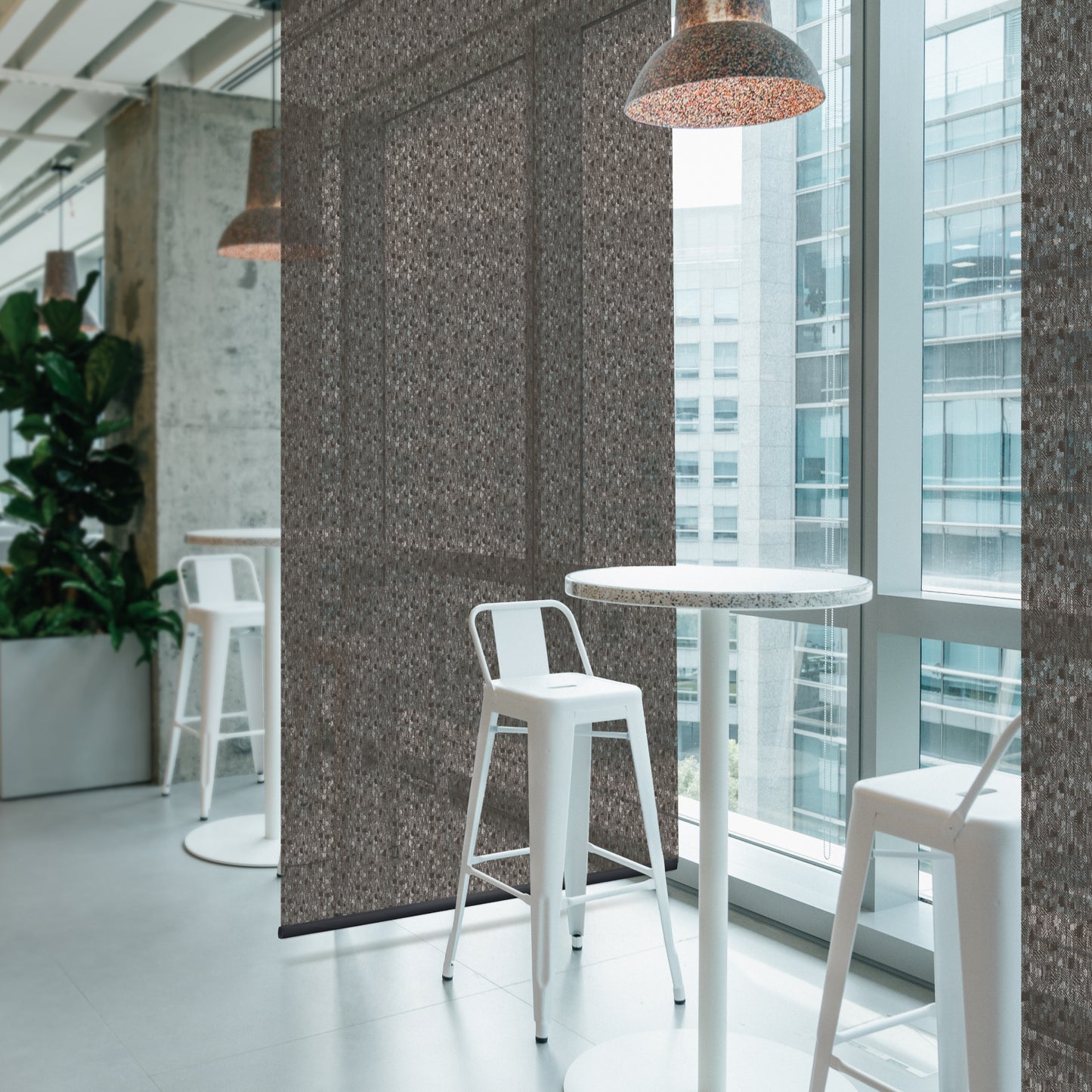 Hanging Room Divider, Designer Knit, 36" x 96" Pack of 2, Terrazzo