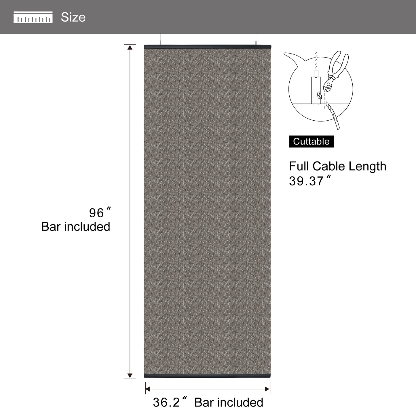 Hanging Room Divider, Designer Knit, 36" x 96" Pack of 2, Terrazzo