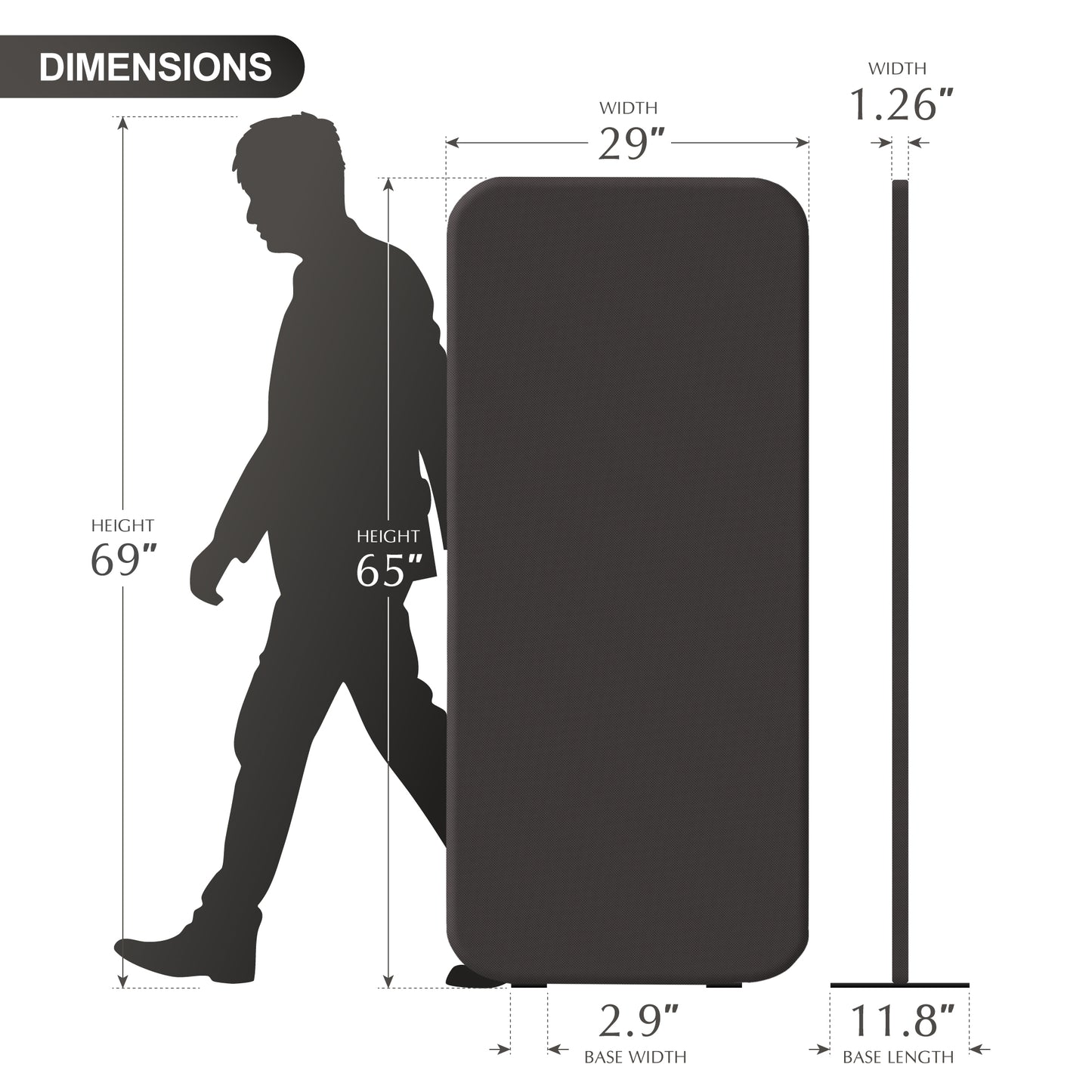 Standing Room Divider, 29"x65", Iron