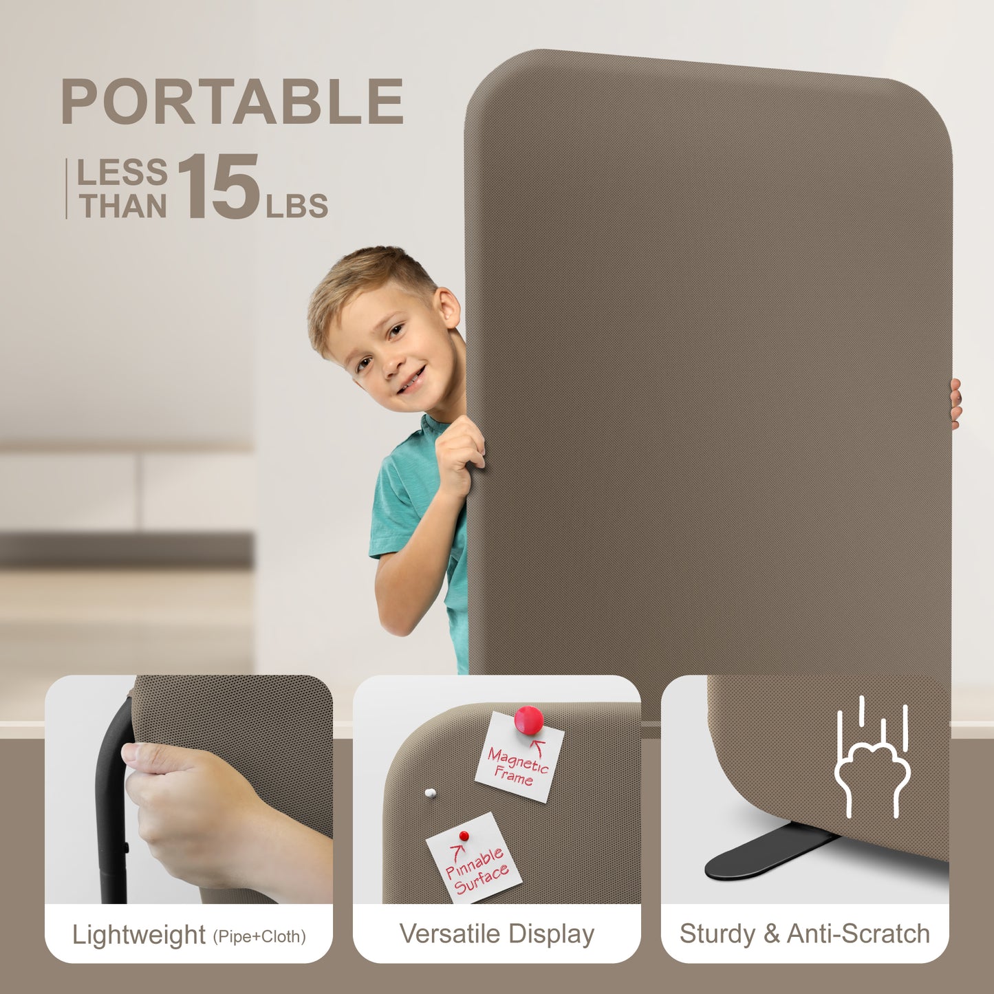 Standing Room Divider 29"x65", Taupe