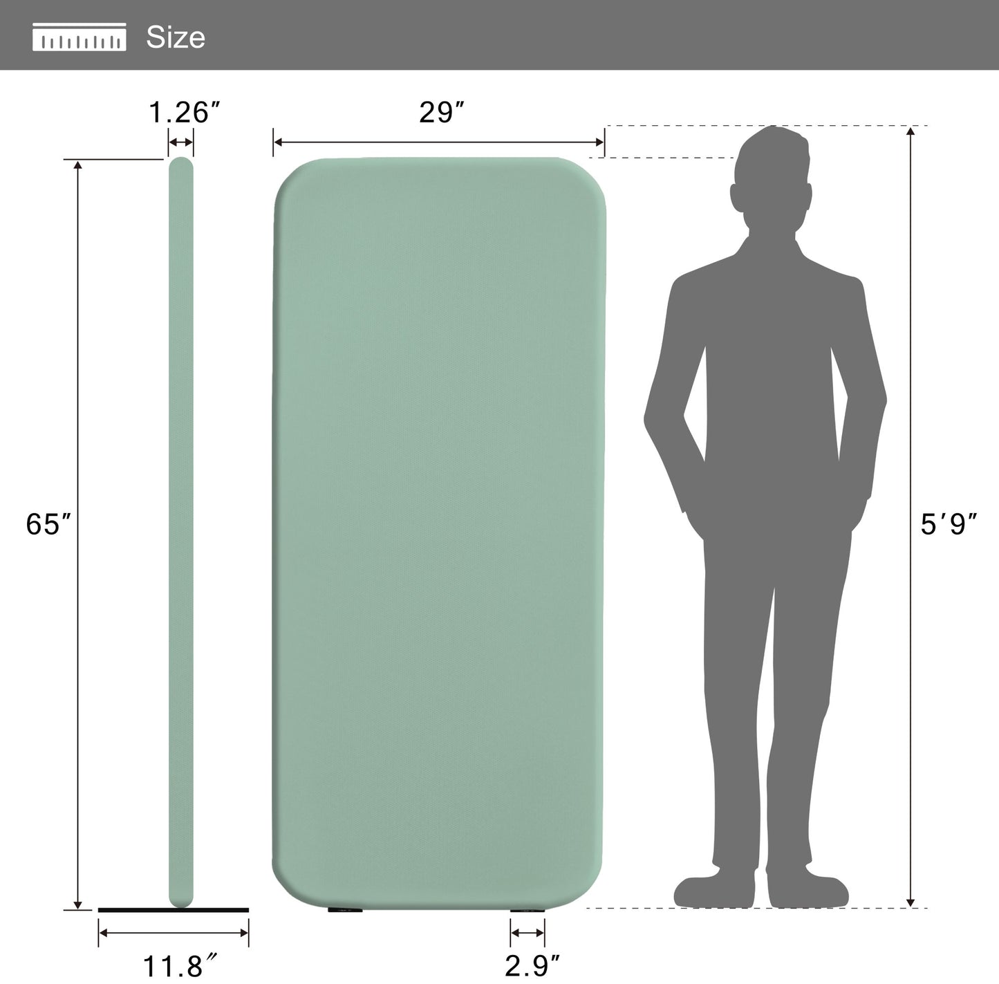 Standing Room Divider 29"x65", Aqua
