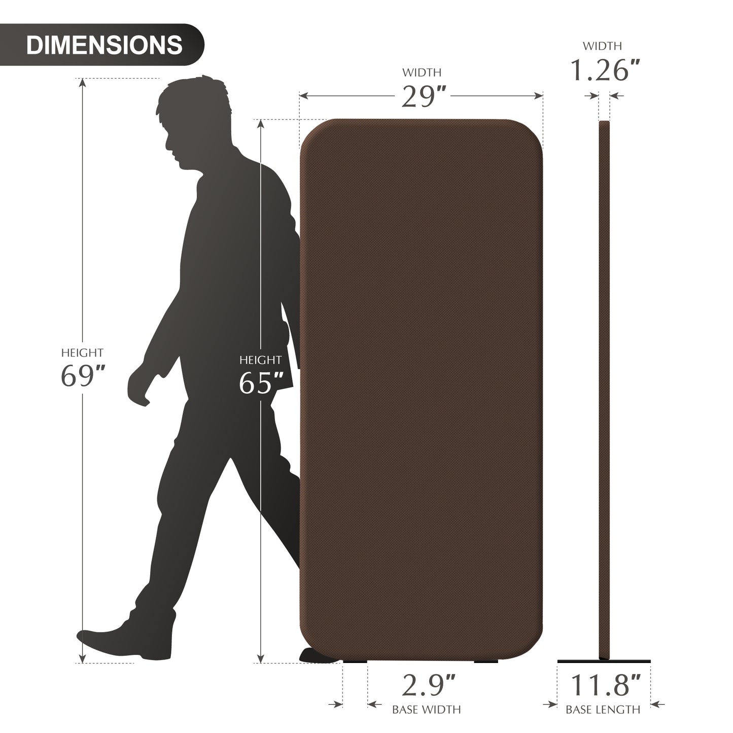 Standing Room Divider 29"x65", Caramel