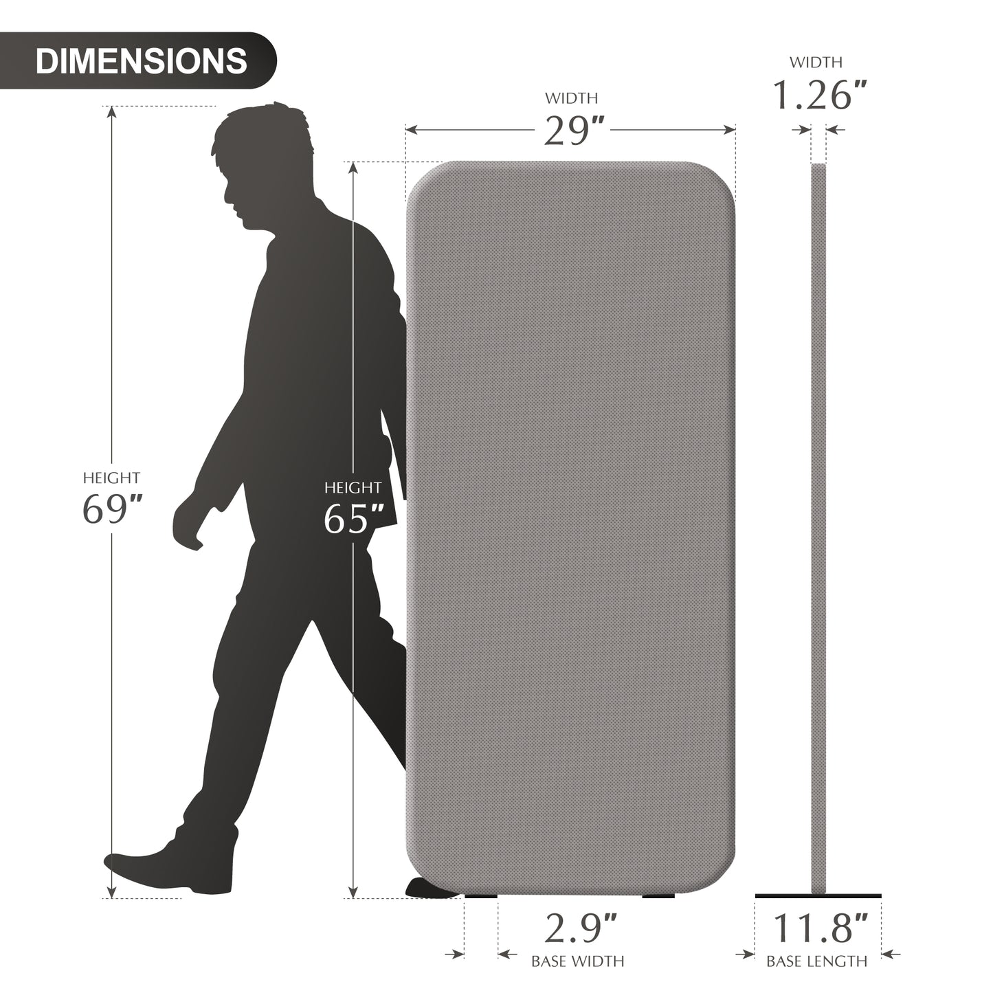 Standing Room Divider 29"x65", Sterling