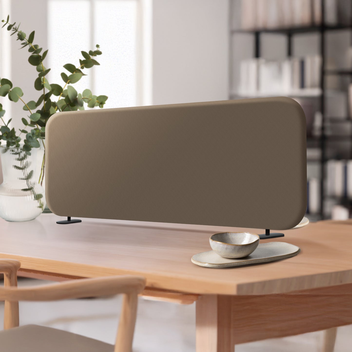 Freestanding Desk Divider, 48"x18", Taupe