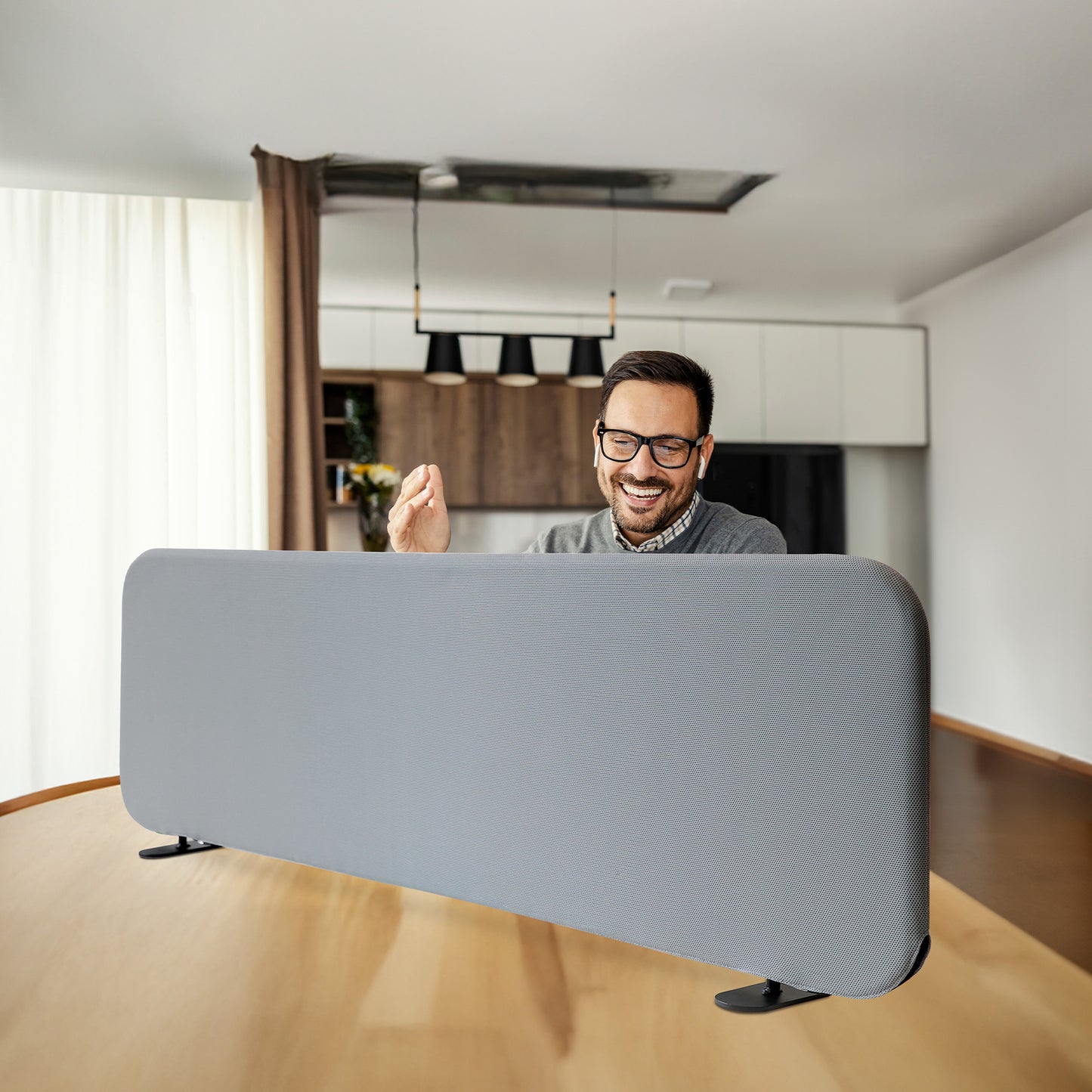 Freestanding Desk Divider 48"x18", Steel