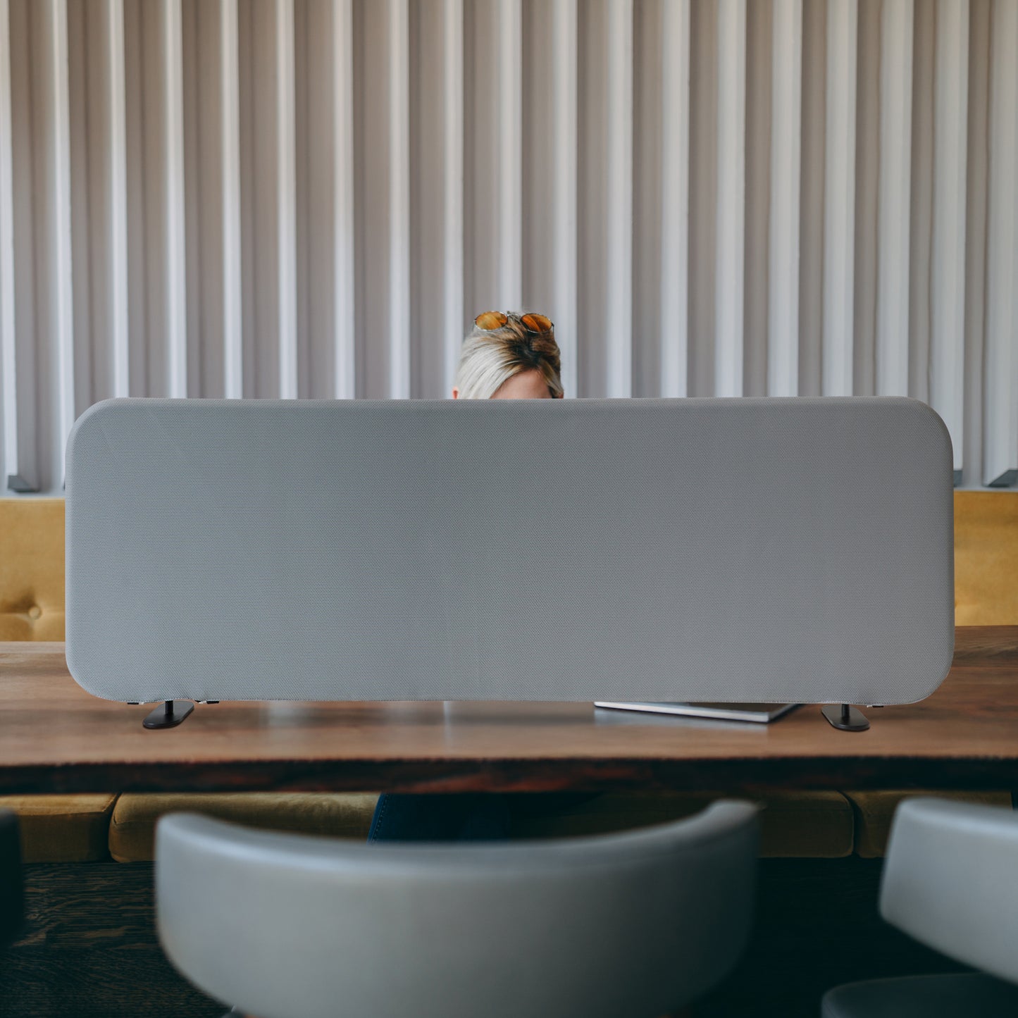 Freestanding Desk Divider, 48"x18", Steel