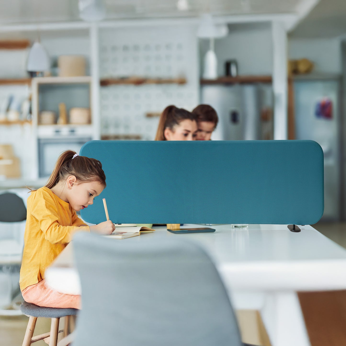 Freestanding Desk Divider 48"x18", Sapphire