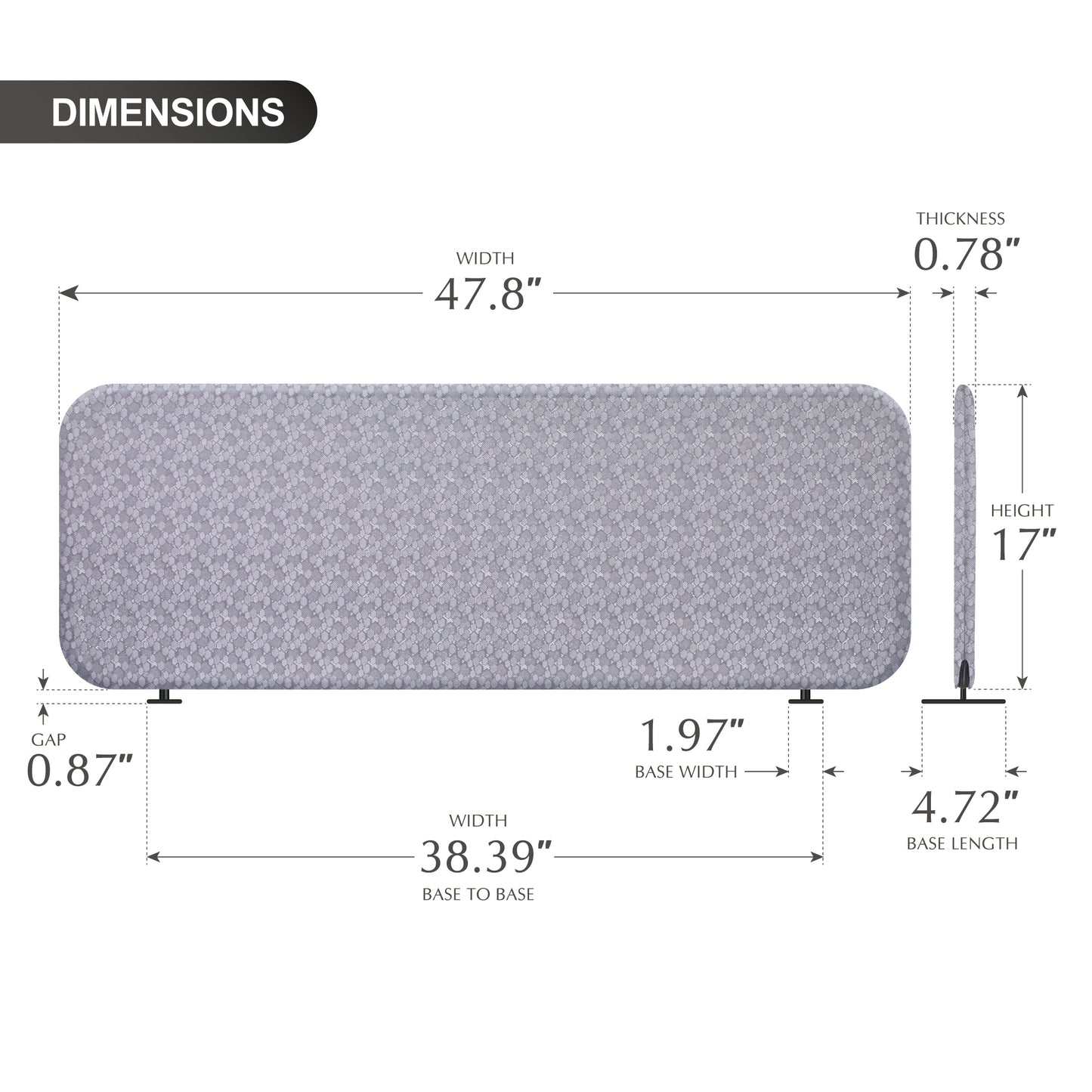 Freestanding Desk Divider 48"x18", Dandelion