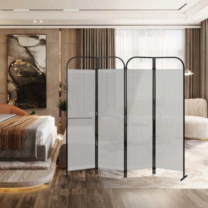 4-Panel Folding Room Divider, Adjutable Layout, 68"x71", Swing