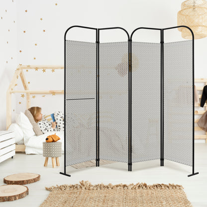 4-Panel Folding Room Divider, Adjutable Layout, 68"x71", Swing