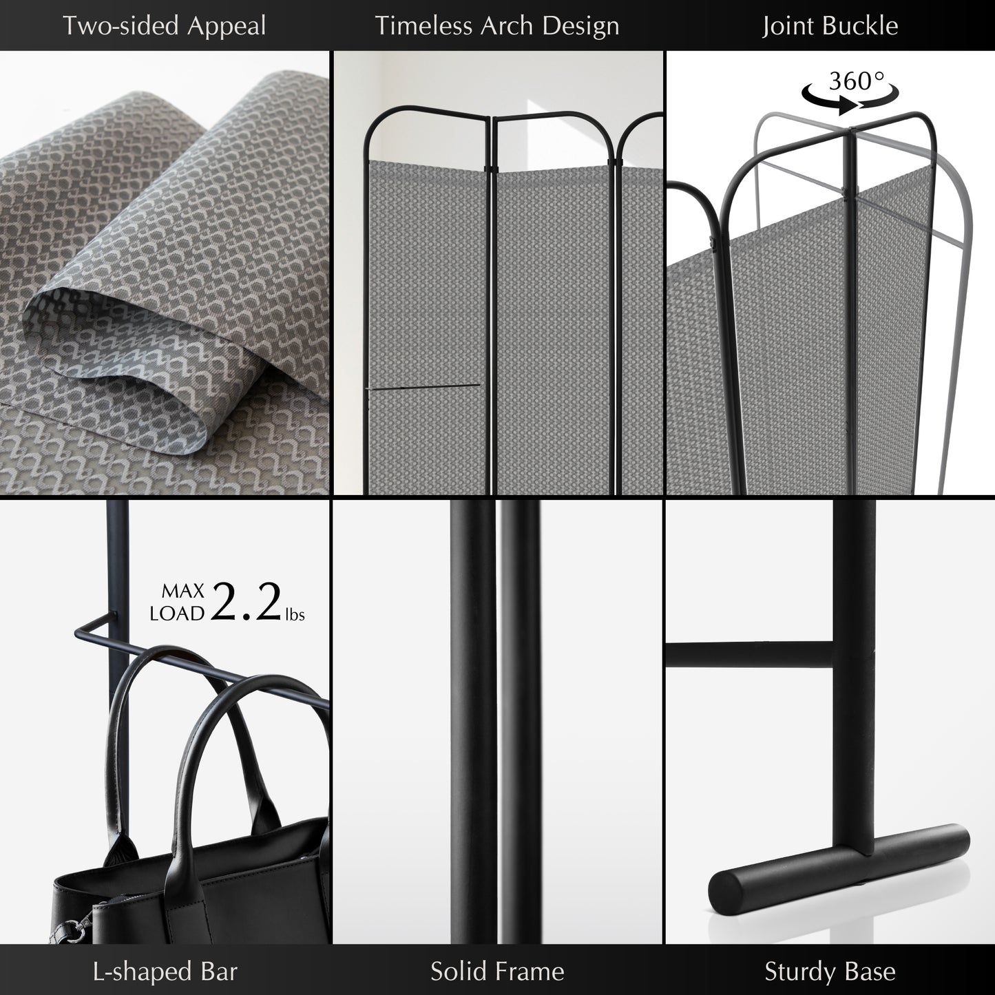 4-Panel Folding Room Divider, Adjustable Layout, 68"x71", Jazz