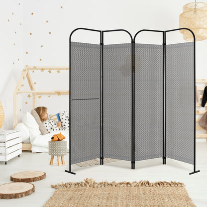 4-Panel Folding Room Divider, Adjustable Layout, 68"x71", Jazz