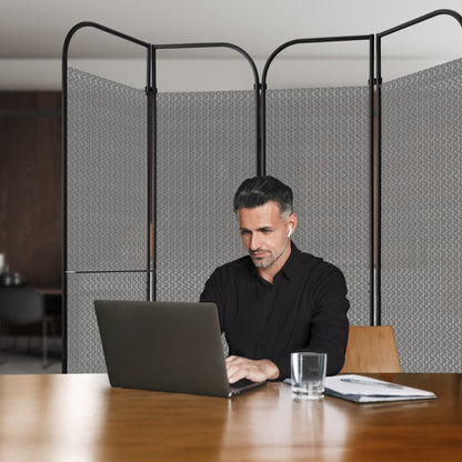 4-Panel Folding Room Divider, Adjustable Layout, 68"x71", Jazz