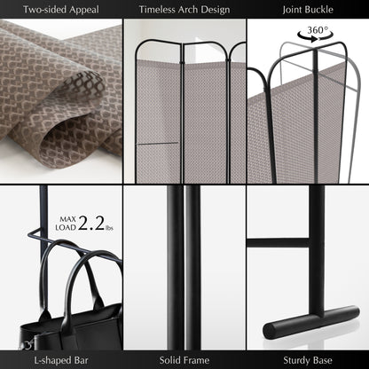 4-Panel Folding Room Divider, Adjustable Layout, 68"x71", Waltz
