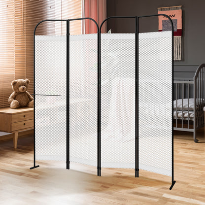 4-Panel Folding Room Divider, Adjustable Layout, 68"x71", Queen