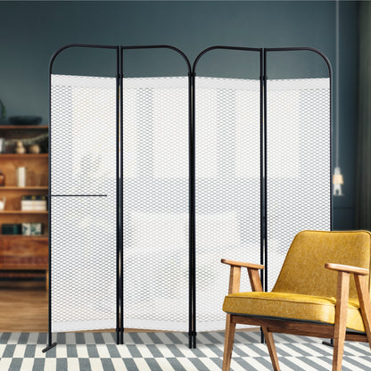 4-Panel Folding Room Divider, Adjustable Layout, 68"x71", Queen