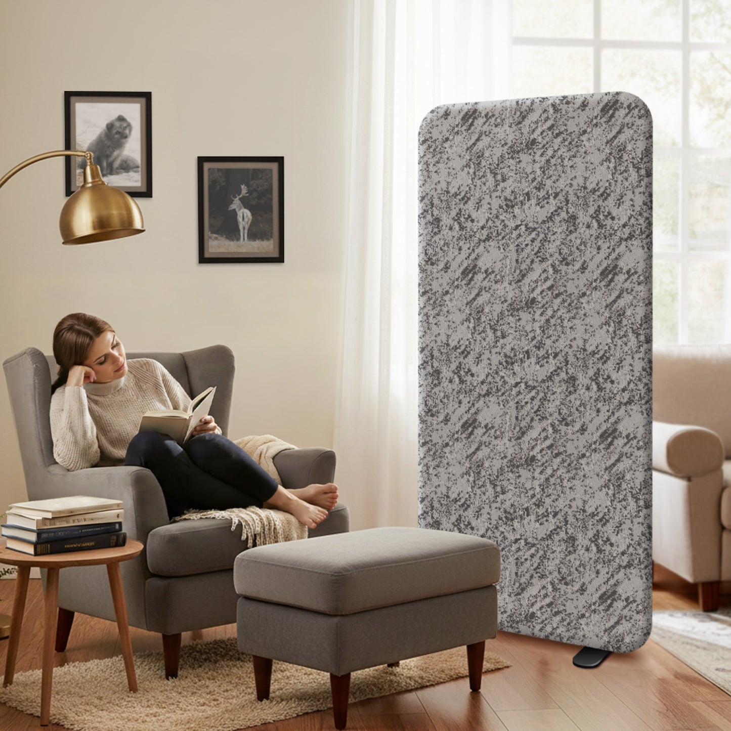 Premium Standing Room Divider, 29"x65", Smokestone