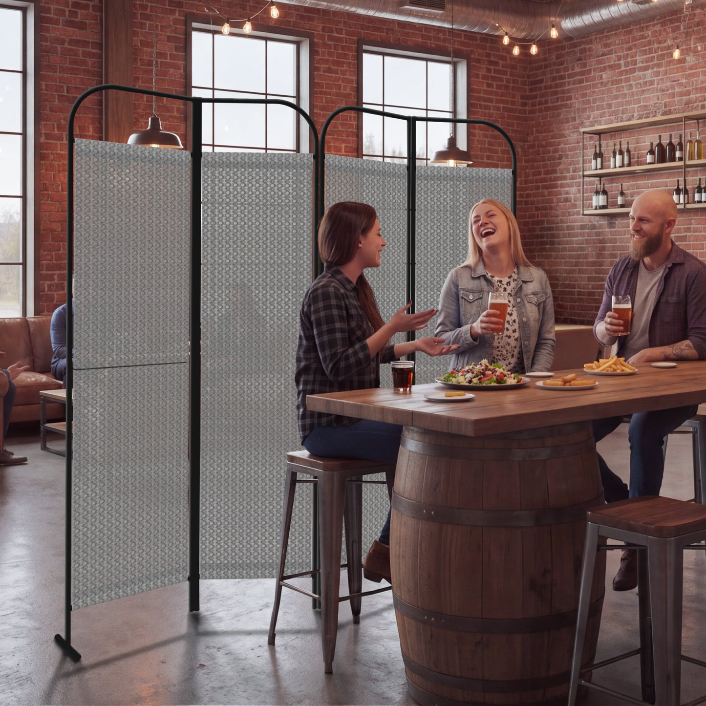 4-Panel Folding Room Divider, Adjustable Layout, 68"x71", Jazz