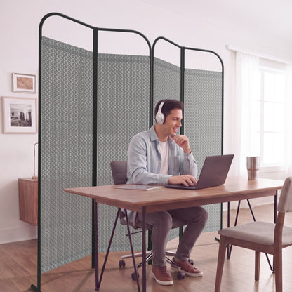 4-Panel Folding Room Divider, Adjustable Layout, 68"x71", Jazz
