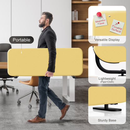 Freestanding Desk Divider, 48"x18", Butter