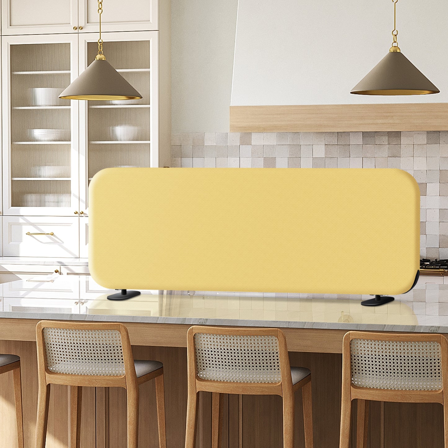 Freestanding Desk Divider, 48"x18", Butter