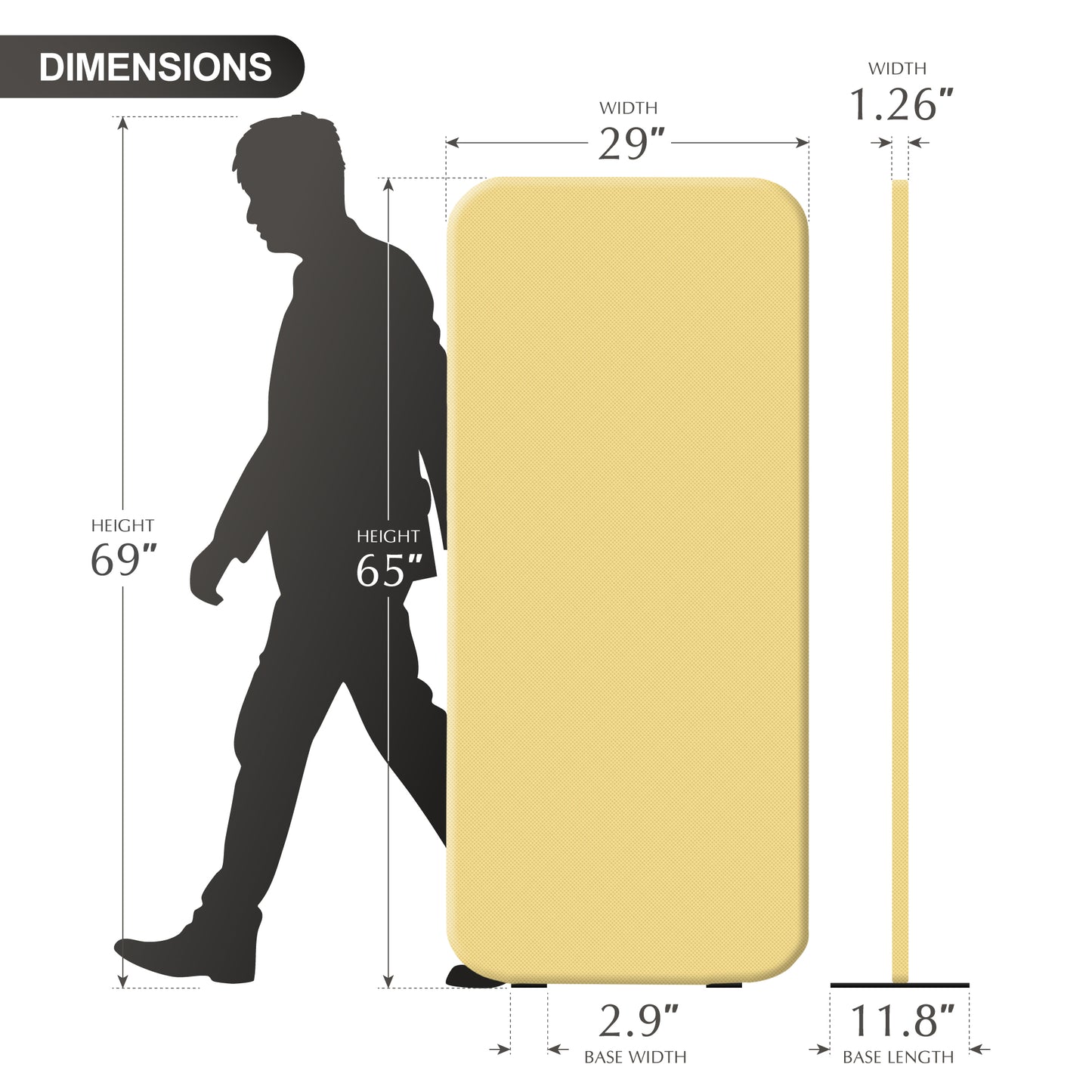 Standing Room Divider, 29"x65", Butter