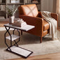 Side Table End Table, 23.6"x11.8"x24", Rustic White