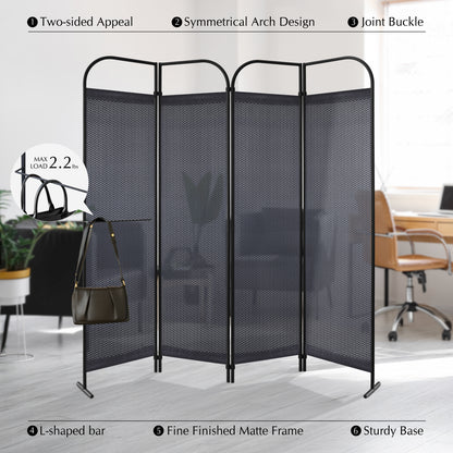 4 Panel Folding Room Divider 68"x71", Knight