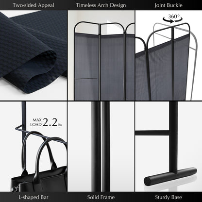 4-Panel Folding Room Divider, Adjustable Layout, 68"x71", Knight