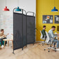 4-Panel Folding Room Divider, Adjustable Layout, 68"x71", Knight