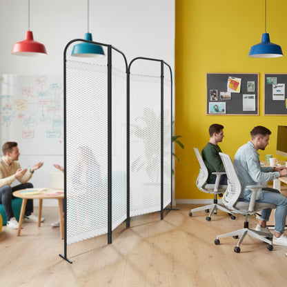 4-Panel Folding Room Divider, Adjustable Layout, 68"x71", Queen