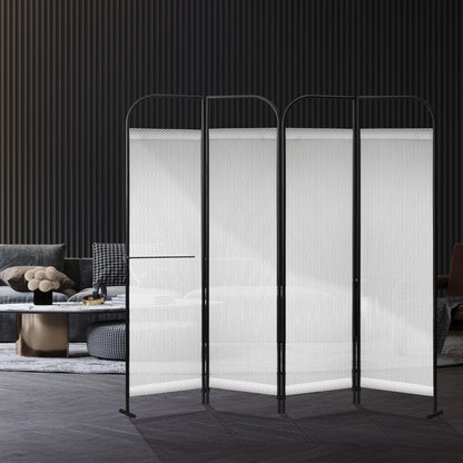 4-Panel Folding Room Divider, Adjustable Layout, 68"x71", Queen