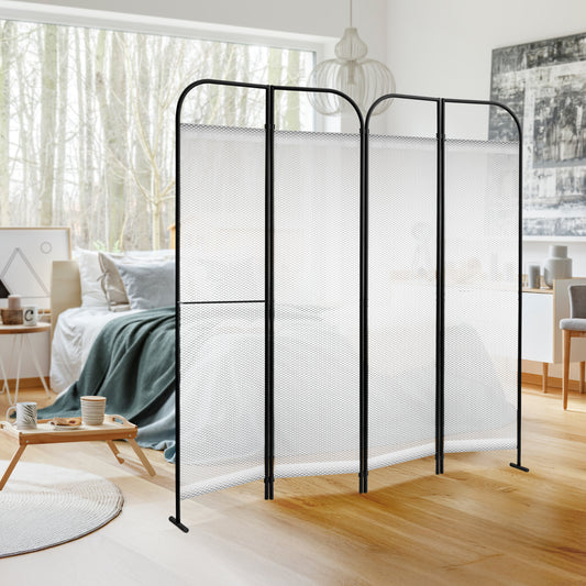 4-Panel Folding Room Divider, Adjustable Layout, 68"x71", Queen