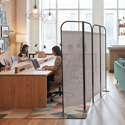 4-Panel Folding Room Divider, Adjustable Layout, 68"x71", Waltz